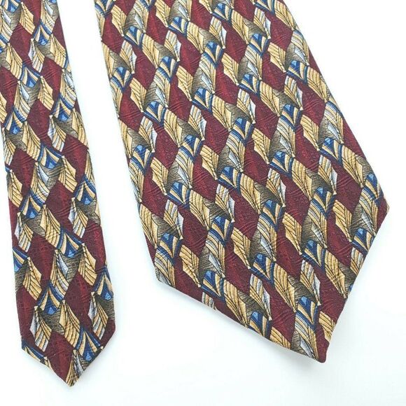 Pierre Cardin Red Print Silk Tie Wide‎ - Picture 1 of 6